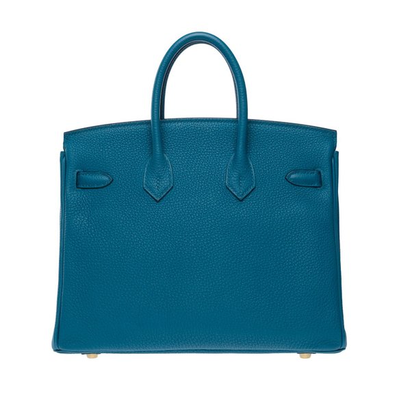 Handbag Birkin 25 Togo Cobalt Blue leather - Picture 5 of 13